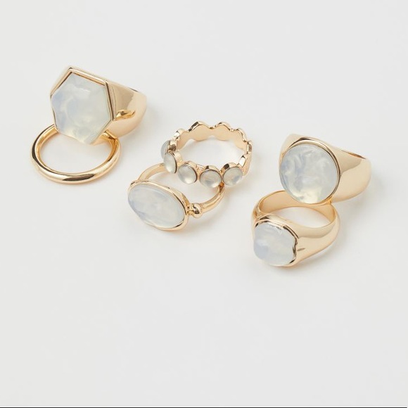 NWT Sandra Mansour x H&M 6-Pack Rings sz XS/S - Picture 3 of 8
